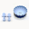 Personalized 3-Piece Silicone Kids Tableware Set Bowl Fork Spoon BPA-Free Suction Plate Microwave & Dishwasher Safe