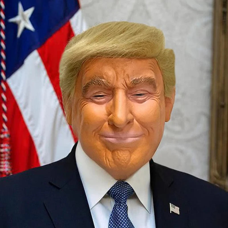 Realistic Full-Head Latex Celebrity Mask for Adult Men – Halloween Costume Accessory