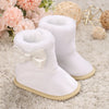 2022 Baby Autumn Winter Boots, Baby Girl Boys Winter Warm Shoes, Solid Fashion Toddler Fuzzy Balls First Walkers Kid Shoes 0-18M