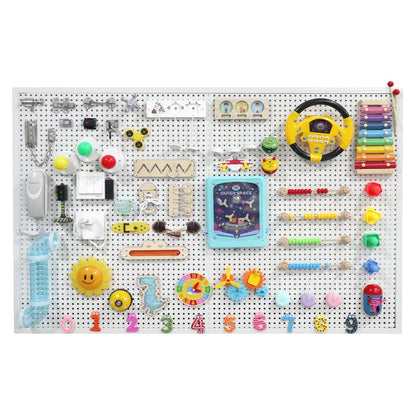 Busy Board Accessories – Montessori Wooden Toy with Key, Lock, Switch, Slides, and Paillette for Early Education Training and Learning Gifts