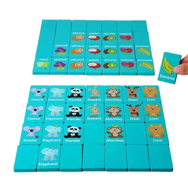 Kid Blocks Seaside Escape Mahjong – Wooden Memory Solitaire, Animal Matching Game, Educational Family Party Toy