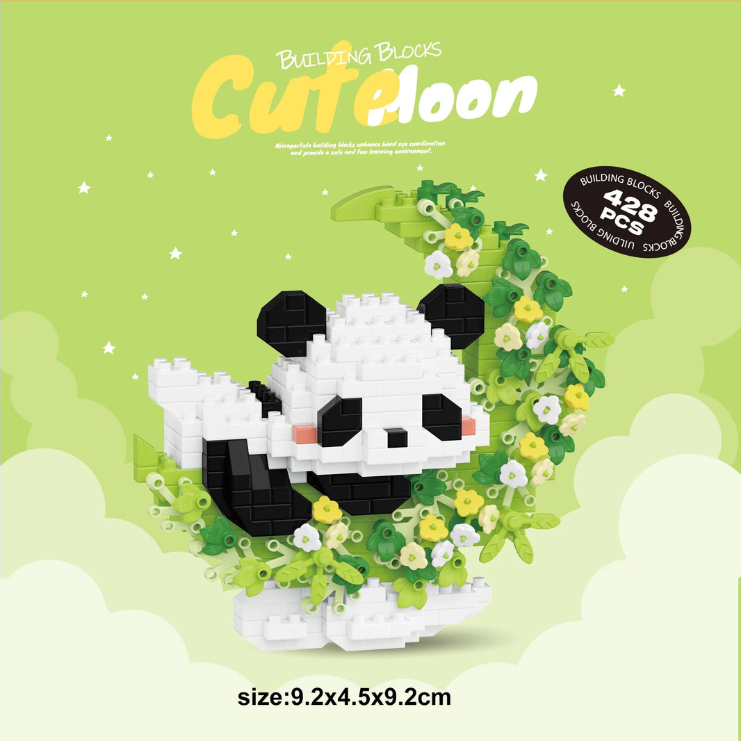 Mini Dog, Cat, Panda, and Raccoon Building Block Models – Cute Pet Ornaments Toy for Kids