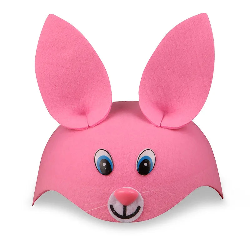 Kids Forest Animal Felt Party Hat – Duck, Bird & Rabbit Carnival Cap | Children's Day Party Costume