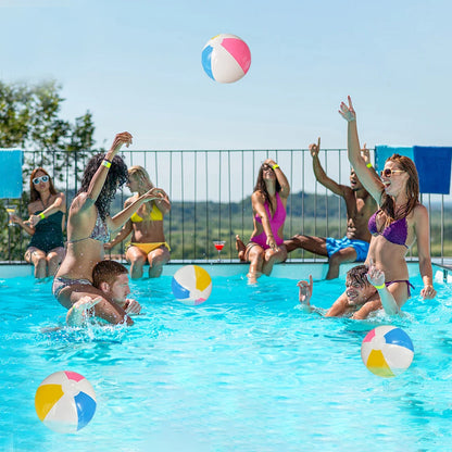 10-Piece Colorful Inflatable Balls Set for Swimming Pool and Water Games