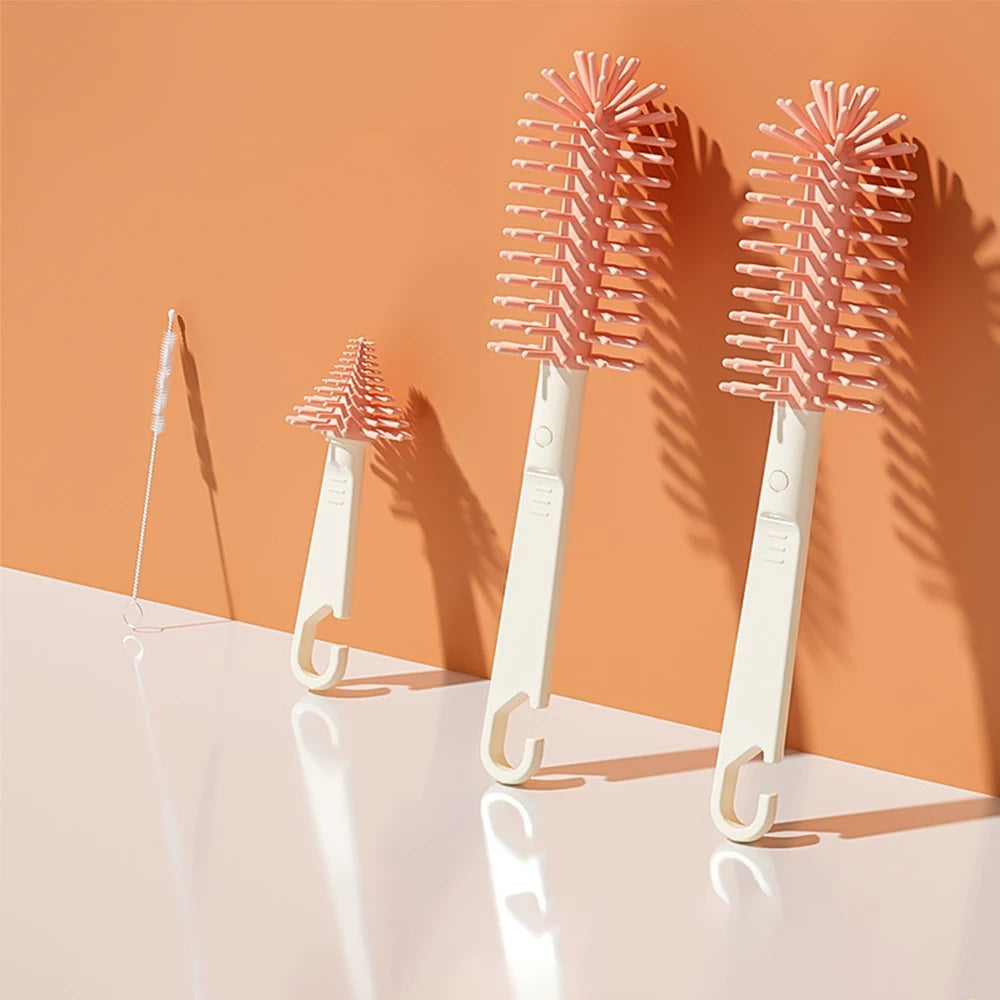 6-in-1 Baby Bottle Cleaner Brush Set – Silicone Bottle & Nipple Cleaner with Collection Tool