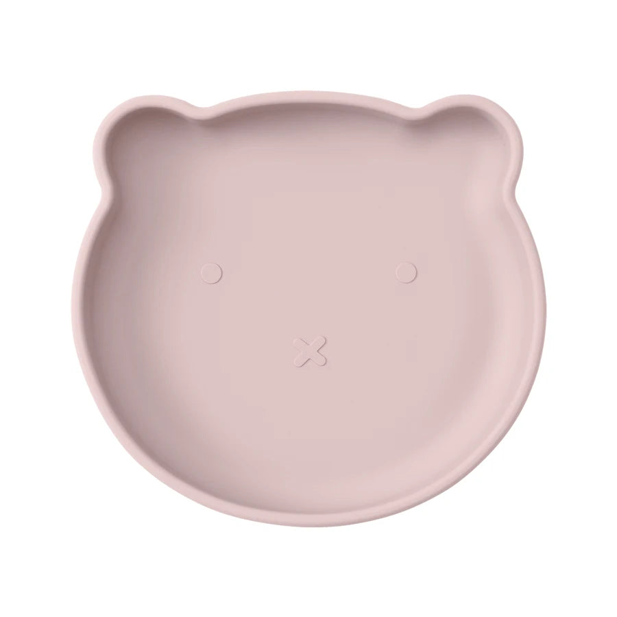 1PC Silicone Baby Suction Plate – Cartoon Bear Shape Feeding Plate for Kids, Baby Food Storage & Eating Training Tableware