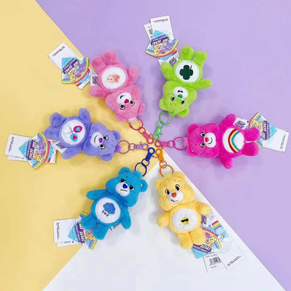 Sanrio Kawaii Care Bears Rainbow Bear Plush Keychain – Anime Bag Pendant with Sound for Kids