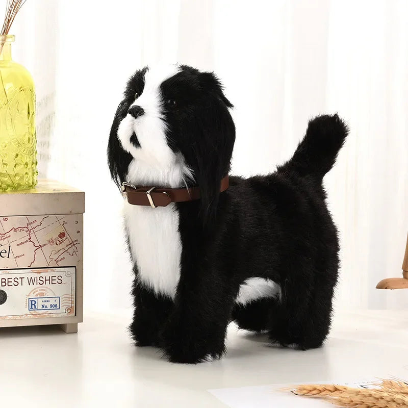 New Simulation Electric Pet Dog with Voice Control, Walking, Nodding, Music, and Touch, Robot Plush Toy Gift for Children