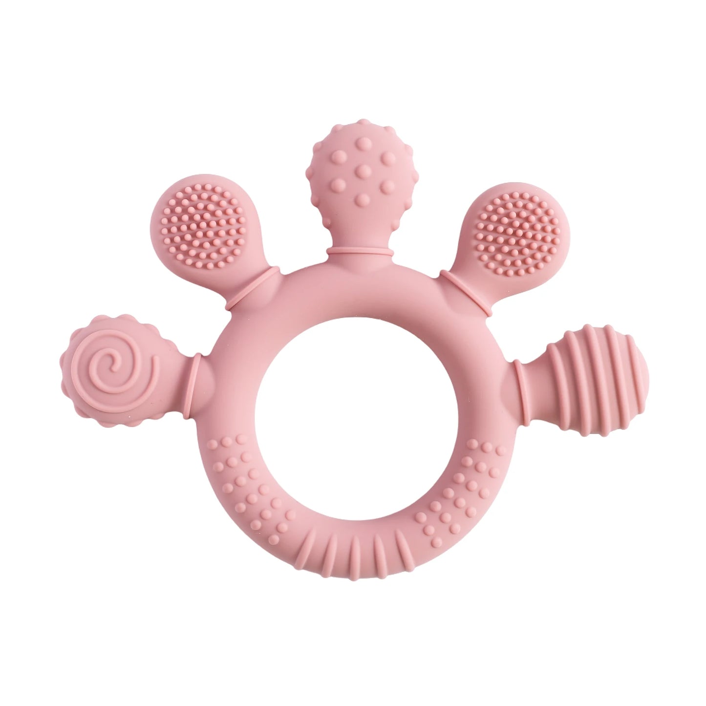 Baby Silicone Teether - Teething Toy for Infants 0-12 Months | Cartoon Rattle & Gum Relief Baby Accessories