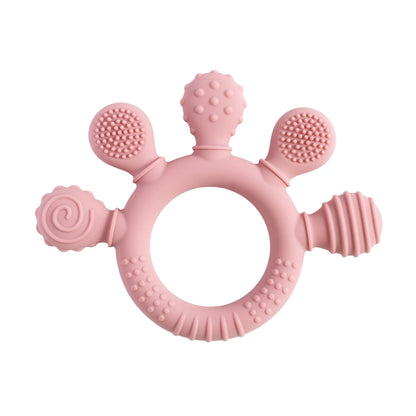 Baby Silicone Teether - Teething Toy for Infants 0-12 Months | Cartoon Rattle & Gum Relief Baby Accessories