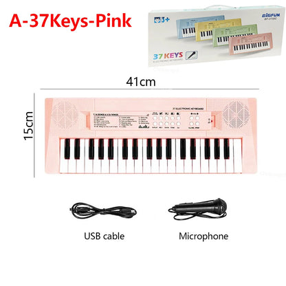 37 Keys Kids Electronic Piano Organ Keyboard with Microphone – Educational Toys, Musical Instrument, Perfect Gift for Children (Boys & Girls)