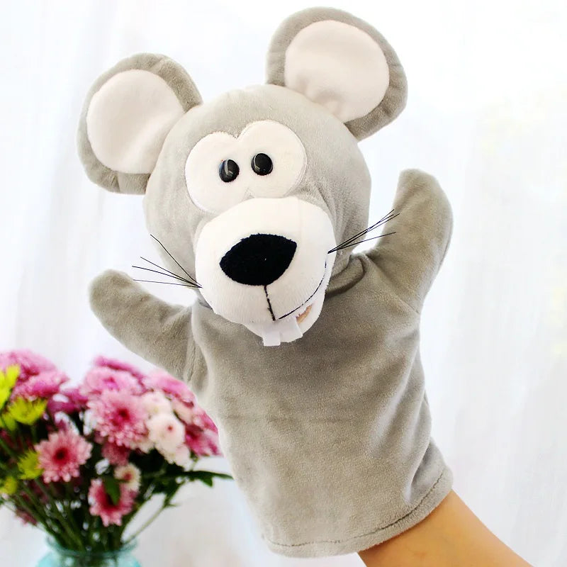 25cm Soft Plush Hand Puppets, Elephant Lion Monkey Stuffed Animal Story Dolls for Children
