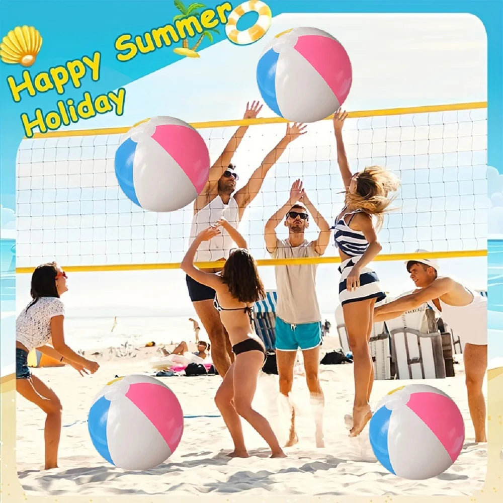 10-Piece Colorful Inflatable Balls Set for Swimming Pool and Water Games