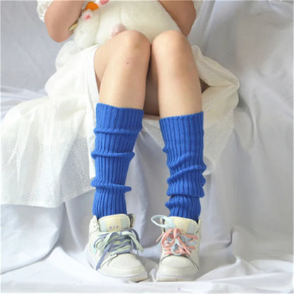 Candy Color Sweet Girl Leg Warmers - NEW Korean Knitted Foot Cover for Women | Solid Color, Autumn & Winter Stylish Elastic Long Tube Socks