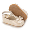 Khaki Baby Casual Shoes 0-18M Infant Toddler Bowknot Non-Slip Rubber Soft-Sole Flat PU First Walker Newborn Mary Janes