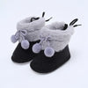 Winter Plus Velvet Snow Booties for Baby, Warm Boots Shoes, Baby Girl Shoes with Pompom, Soft Sole Indoor Walking Shoes