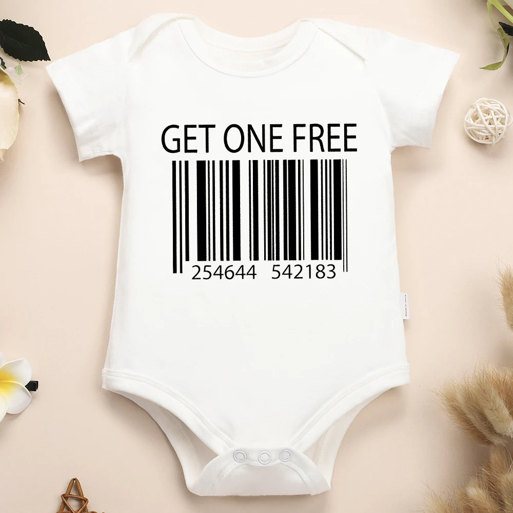 Buy One Get One Free – Twins Fun Cute Baby Bodysuits – Summer Short Sleeve Cotton Newborn Clothes for Boys & Girls – High Quality, Dropshipping Available