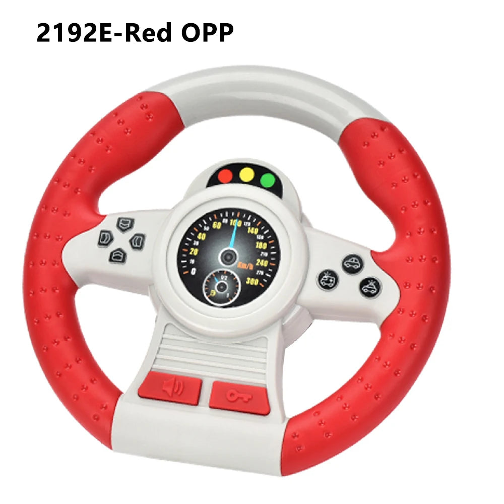 Electric Simulation Steering Wheel Toy with Light and Sound Educational Children’s Co-Pilot Car Vocal Toy Gift