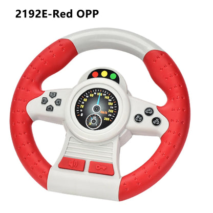 Electric Simulation Steering Wheel Toy with Light and Sound Educational Children’s Co-Pilot Car Vocal Toy Gift