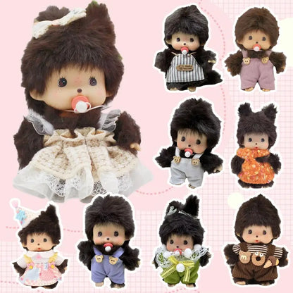 15cm Kawaii Mochi Monkey Plush Doll, PP Cotton Hand Puppet Bag Pendant Charm Toy