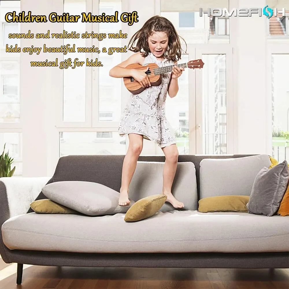 35cm Ukulele Guitar Toy for Kids - Elementary Musical Instrument with Paddles, Simulating Ukulele Music Toy