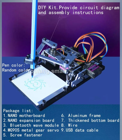 Drawbot Robot MG90S Manipulator, Artboard Drawing Machine for Arduino, NANO Programmable DIY Kit for Robot Starters