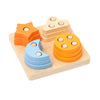 Montessori Wooden Shape Matching Building Blocks Toy for Toddlers Ages 2+ Early Learning Educational Puzzle