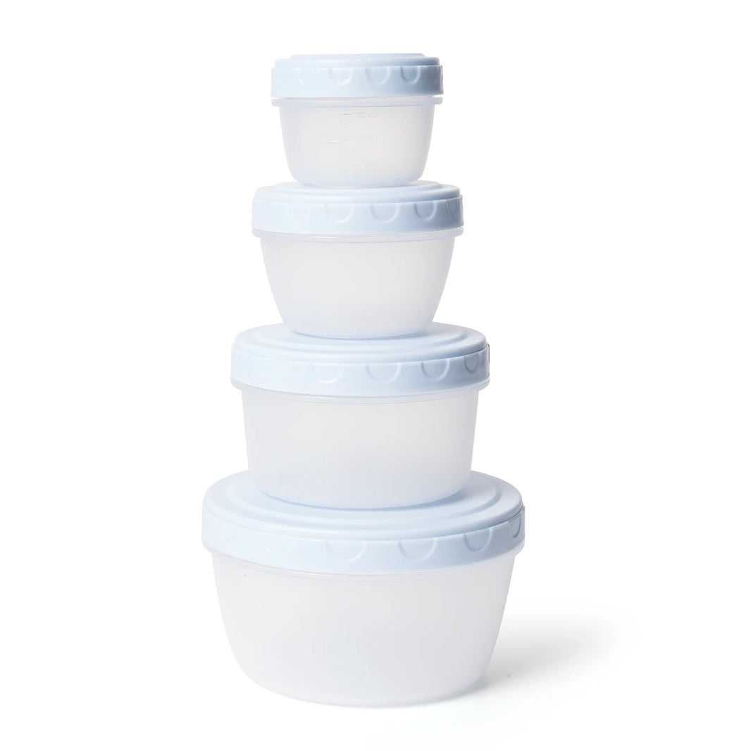 4pcs Baby Food Freezer Storage Containers - Reusable Plastic Food Storage with Lids, Deli & Soup Containers for Toddlers, BPA-Free, Leak-Proof, Eco-Friendly