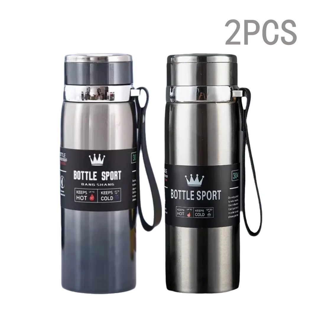Trebalena 1000ml (34 fl oz) Stainless Steel Vacuum Thermos — Double-Wall Insulated Leakproof Travel Coffee & Tea Bottle