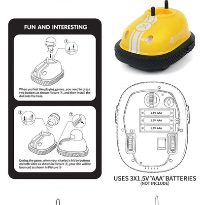 2.4G RC Super Battle Bumper Car with Pop-Up Doll and Lights