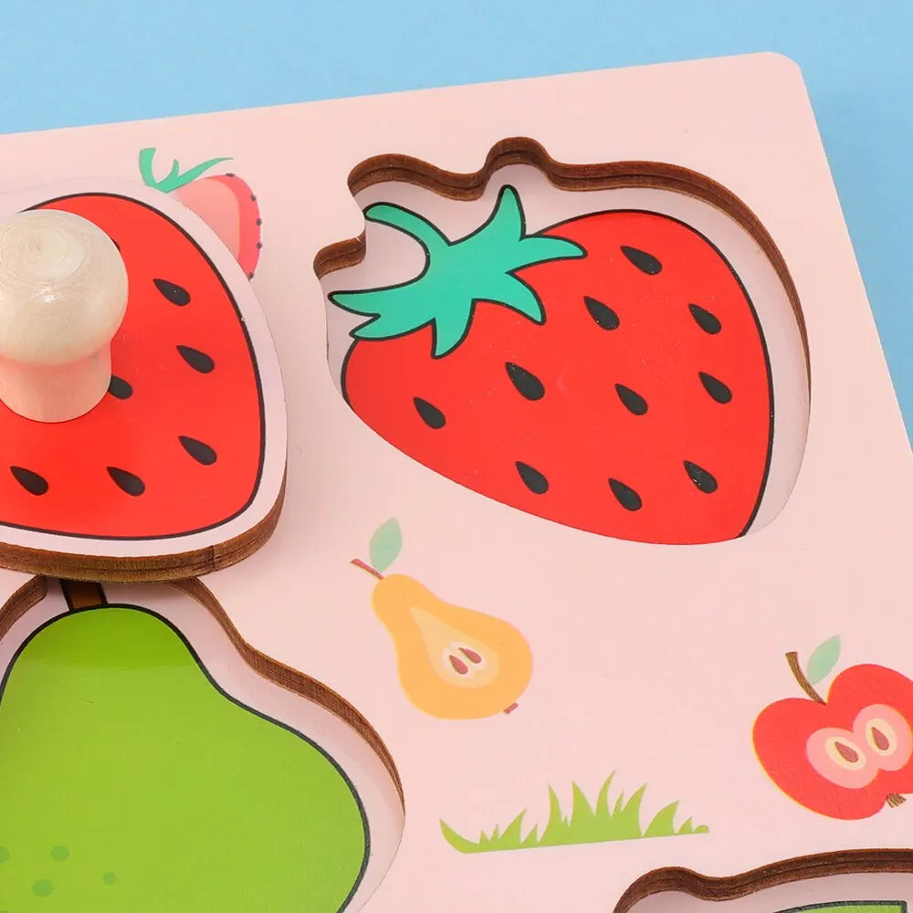 Montessori Scratch Board for Kids – Early Education Fruit Cognitive Puzzle Toy