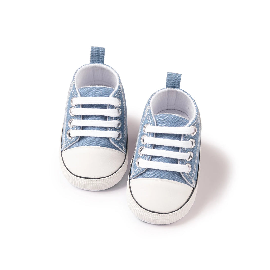 KIDSUN Newborn Multi-Coloured Canvas Baby Shoes – Soft Soled Casual First Toddler Shoes for Boys & Girls