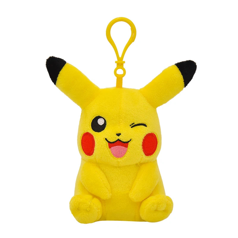 Anime Pokemon Pikachu Mew Snorlax Eevee Bulbasaur Psyduck Plush Backpack Pendant Keychain Gift