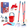 12-Piece Kids Cleaning Play Set – Pretend Housework Kit with Mop Broom Dustpan & Bucket for Ages 3-6