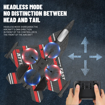 RC Plane with Camera and Obstacle Avoidance – 2.4G Foam Fighter Helicopter Toy for Kids