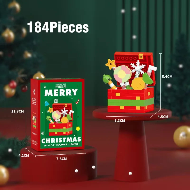 Christmas Building Blocks – Santa Claus, Snowman, Elk, and Tree Micro Brick Puzzle Model for Kids
