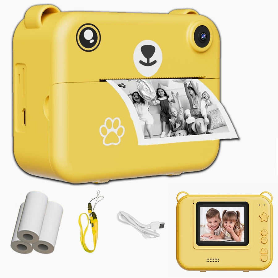Digital Kids Camera with Instant Print, 1080P HD Video Recorder, Mini Thermal Printer, Educational Birthday Gift