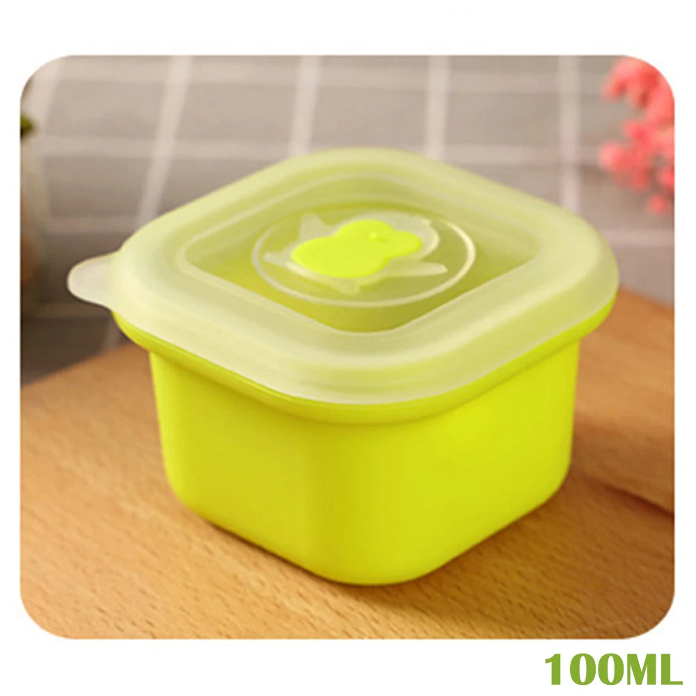 Baby Silicone Food Container – Fruit Snack Box, Breast Milk Storage, Freezer Crisper, Outdoor Fresh Food & Milk Powder Box
