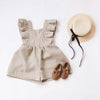 Girls' Summer Cotton Jumpsuit – Adjustable Flying Sleeve One-Piece Romper (Solid Color)