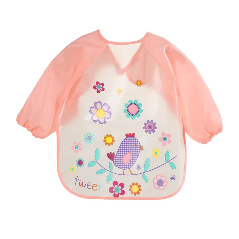 Waterproof EVA Full Sleeve Baby Bibs | Long Sleeve Children Feeding Smock Apron | Kids Eating Breastplate & Infant Scarf Clothing - Kidzy Market