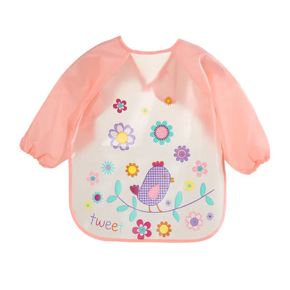 Waterproof EVA Full Sleeve Baby Bibs | Long Sleeve Children Feeding Smock Apron | Kids Eating Breastplate & Infant Scarf Clothing - Kidzy Market