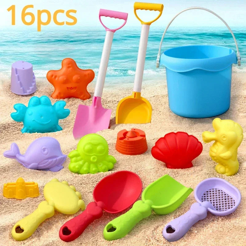 Children’s Beach Toy Set With Large Shovel & Bucket — Sand Digging Tools, Random Color