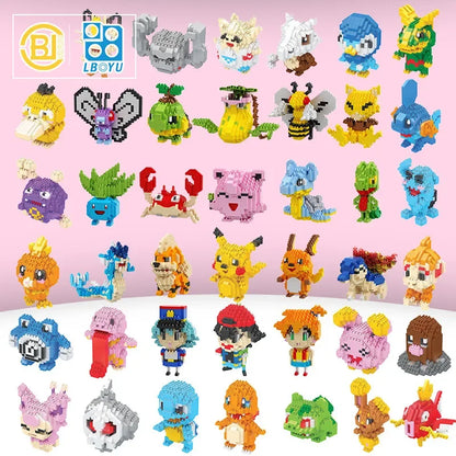 DIY Pokemon Mini Building Blocks – Pikachu, Charizard, Eevee, Mewtwo Anime Model Toys