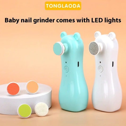 Baby Nail Grinder – Rabbit & Bear Rechargeable Anti-Clamping Nail Clippers, Electric Nail Grinder Set for Newborn Care