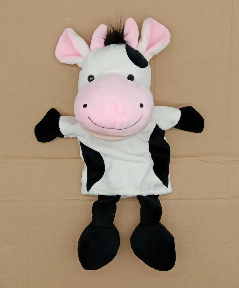 35cm Cartoon Animal Hand Puppets, Lion Elephant Pig Parent-Child Game Toys for Kids
