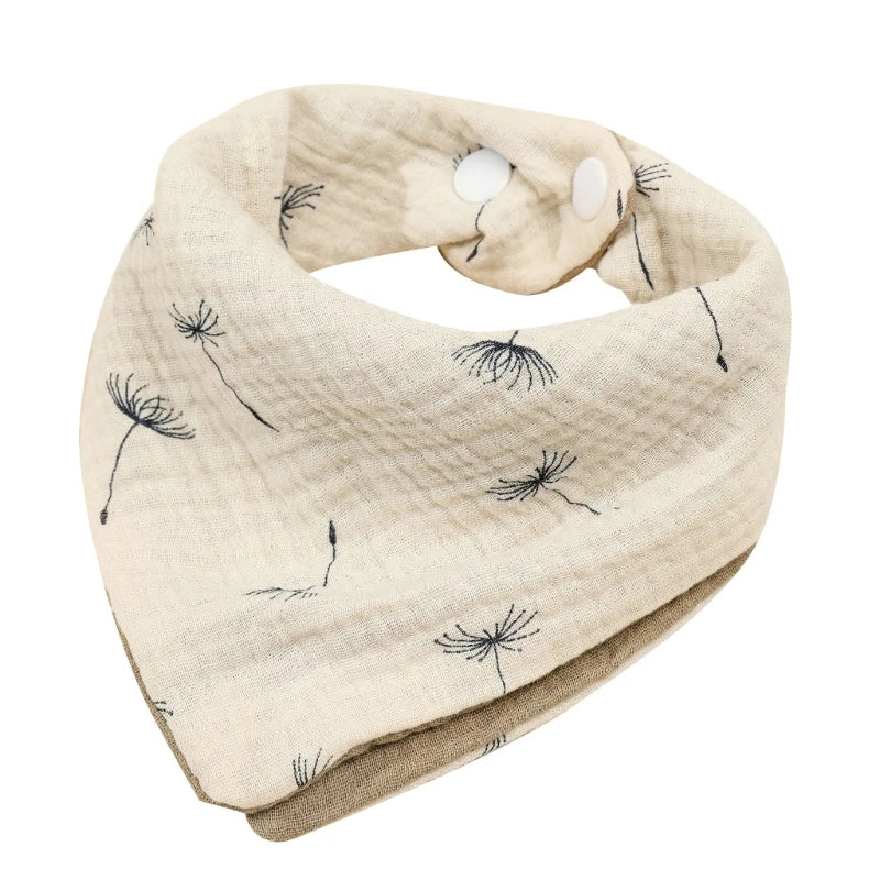 Baby Bandana Bibs | Muslin Drooling Bib for Infants 0-1 Year | High Absorbent Teething & Soothe Towel | Stylish Floral Design - Kidzy Market