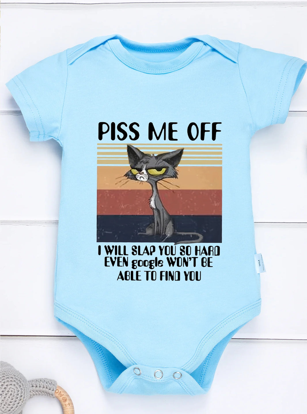 High Quality Infant Bodysuit – "Piss Me Off" Cartoon Print Baby Romper Jumpsuit for Newborn Boys & Girls – Comfortable 100% Cotton (0-24M)