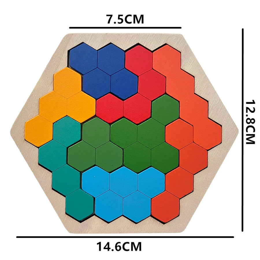 Wooden Tangram DIY Puzzle – Educational Montessori Toy for Kids