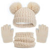 Winter Warm Children’s Hat Scarf Gloves Set – Thick Windproof Beanie Hat, Cover Hood & Scarf for Kids – Cozy Baby & Children Winter Accessories