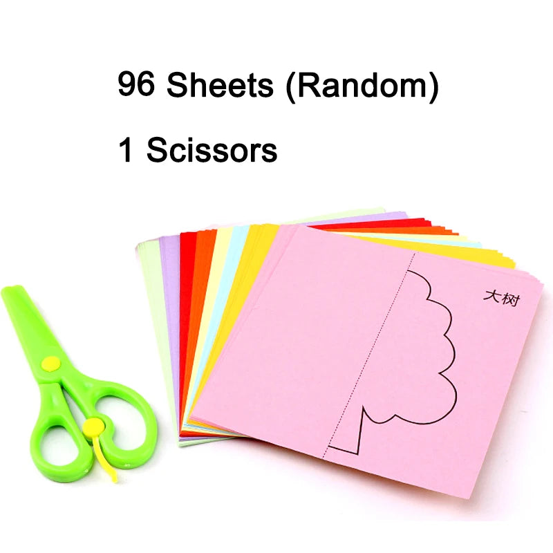 Children’s Paper Cutting Set with Scissors – Fun Handmade DIY Materials and Colored Paper for Early Childhood Education